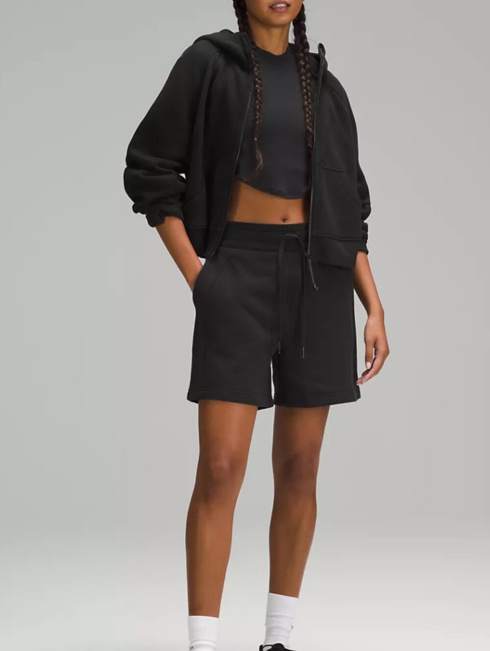 lululemon athletica Scuba Shorts  Black Women's Drawcord Lounge High Waist 16